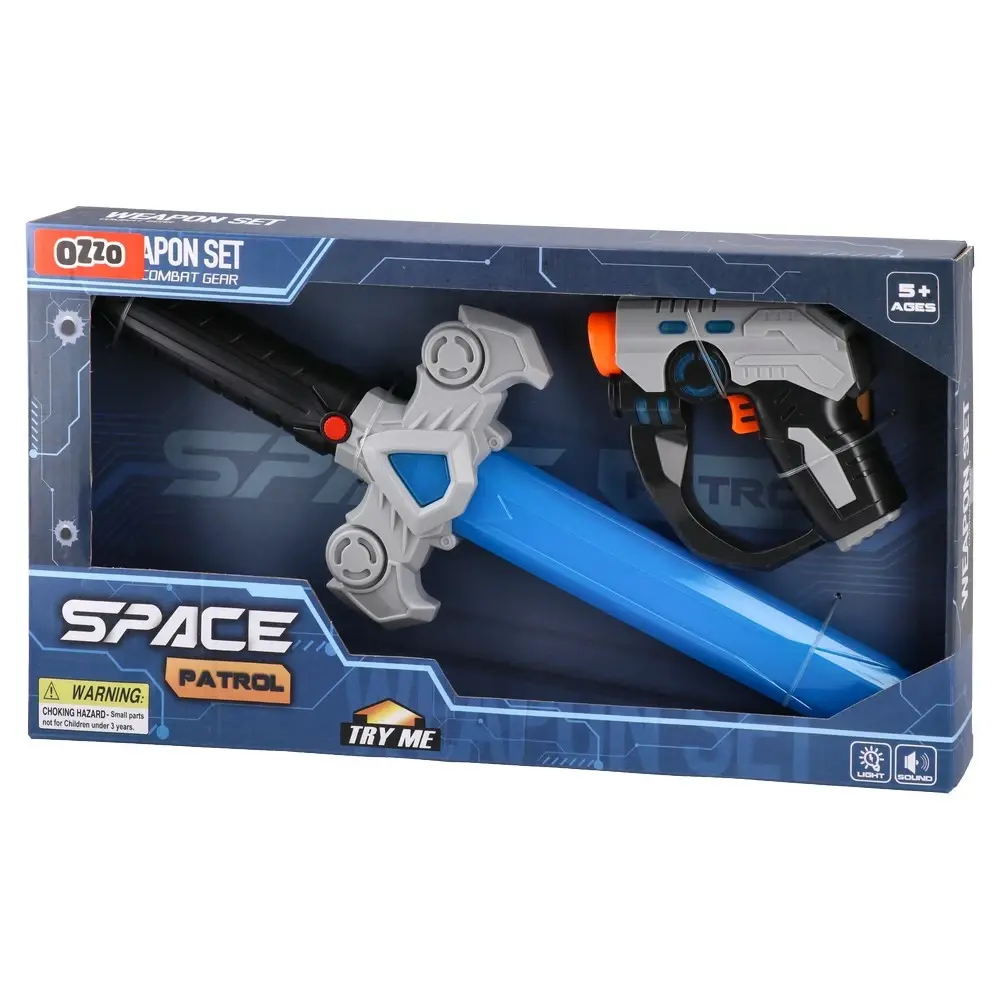 Ozzo Igračka za dečake Mač i pištolj Space patrol, 2u1, Plavi