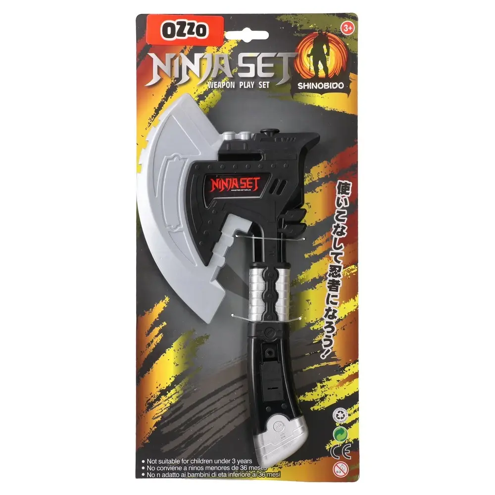 Ozzo Igračka za dečake Sekira Ninja set, Sivo-crni