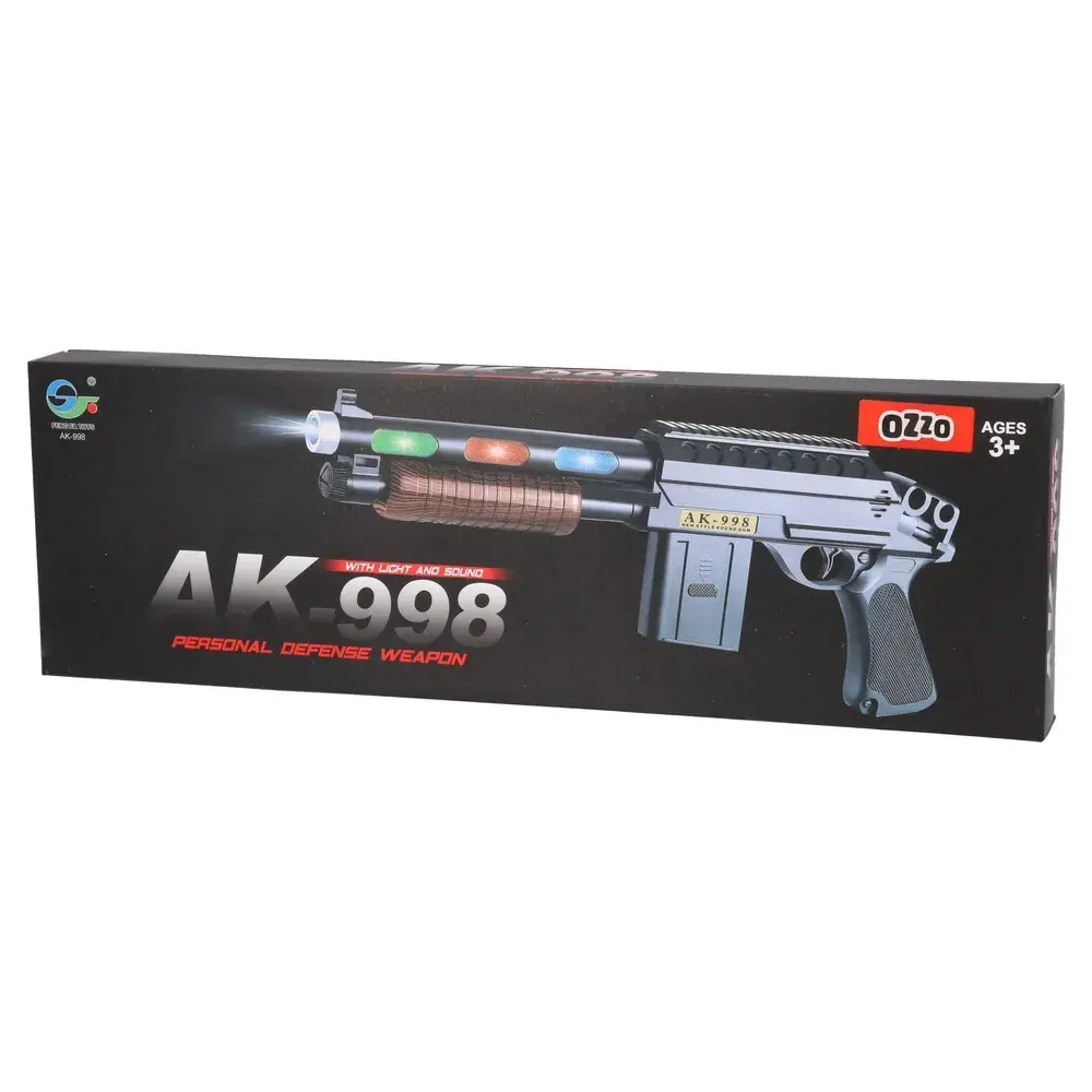 Ozzo Igračka za dečake Pištolj sa svetlom i zvukom 998, Crni