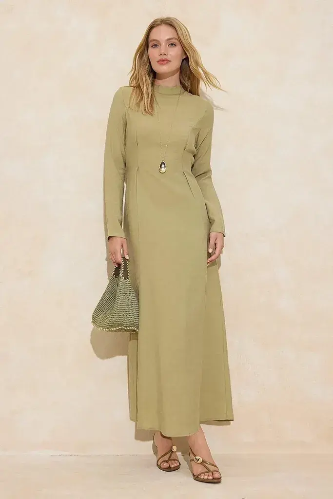 Trendyol Modest Ženska haljina Tctss26Eb00004, Kaki