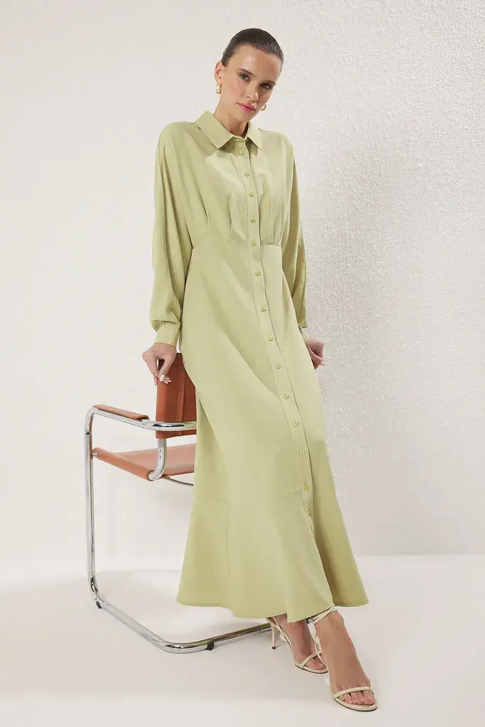 Trendyol Modest Ženska haljina Tctss25Eb00103, Kaki