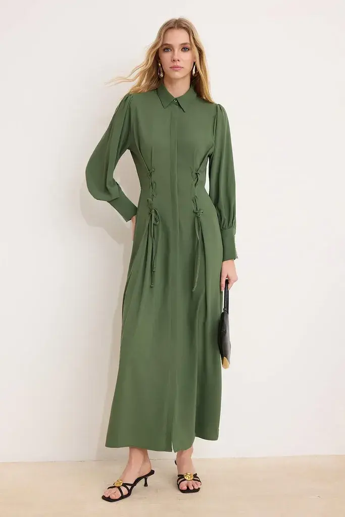 Trendyol Modest Ženska haljina Tctss26Eb00040, Kaki