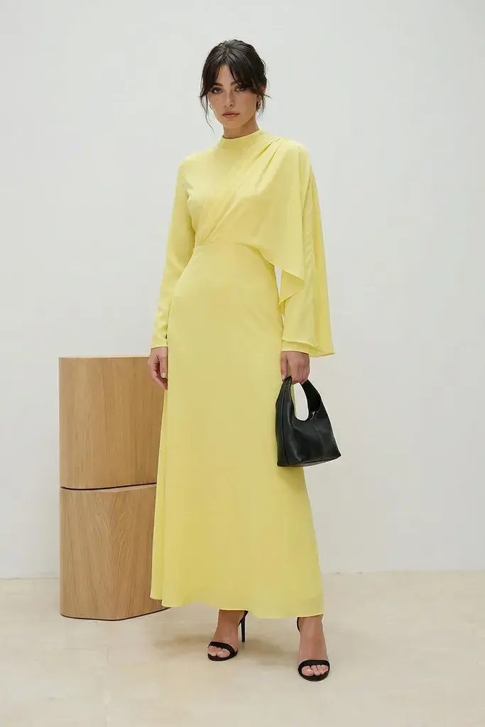 Trendyol Modest Ženska haljina Tctss26Db00002, Žuta