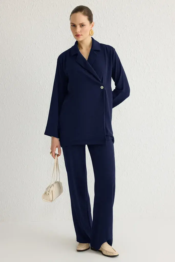 Trendyol Modest Ženski komplet Tctss25Us00001, Tamnoplavi