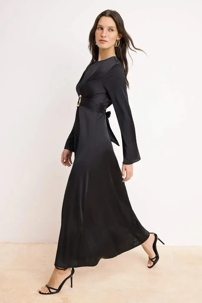 Trendyol Modest Ženska haljina Tctss26Db00012, Crna