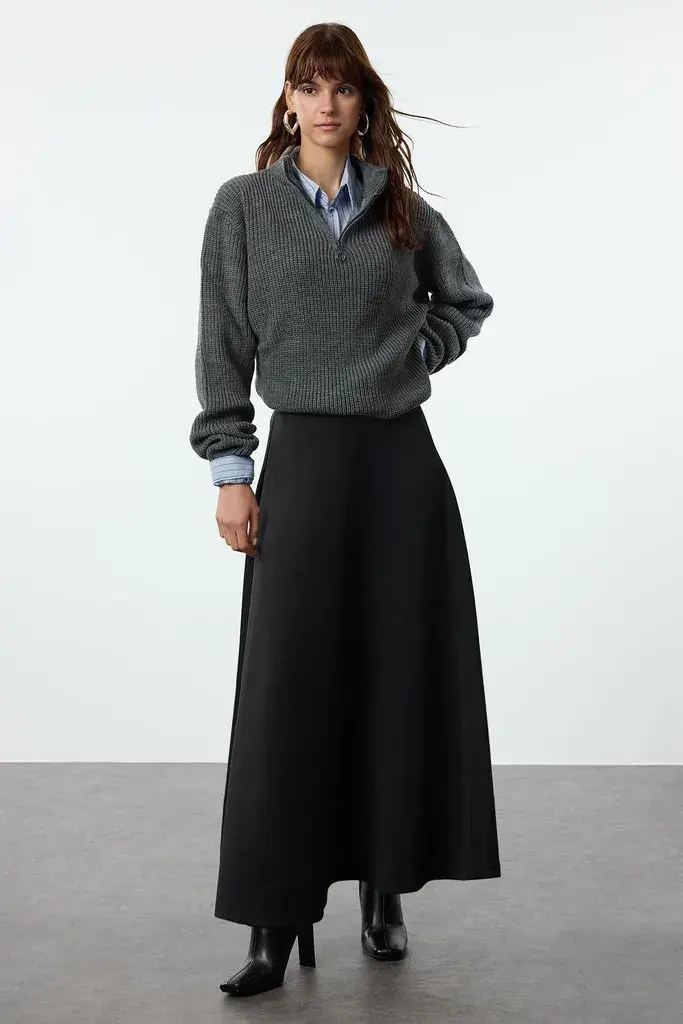 Trendyol Modest Ženska suknja Tctaw25Ee00009, Crna
