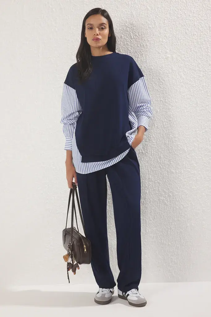 Trendyol Modest Ženski komplet Tctss25Us00042, Tamnoplavi