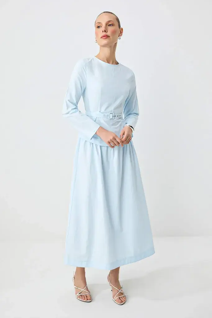 Trendyol Modest Ženska haljina Tctss26Eb00043, Svetloplava