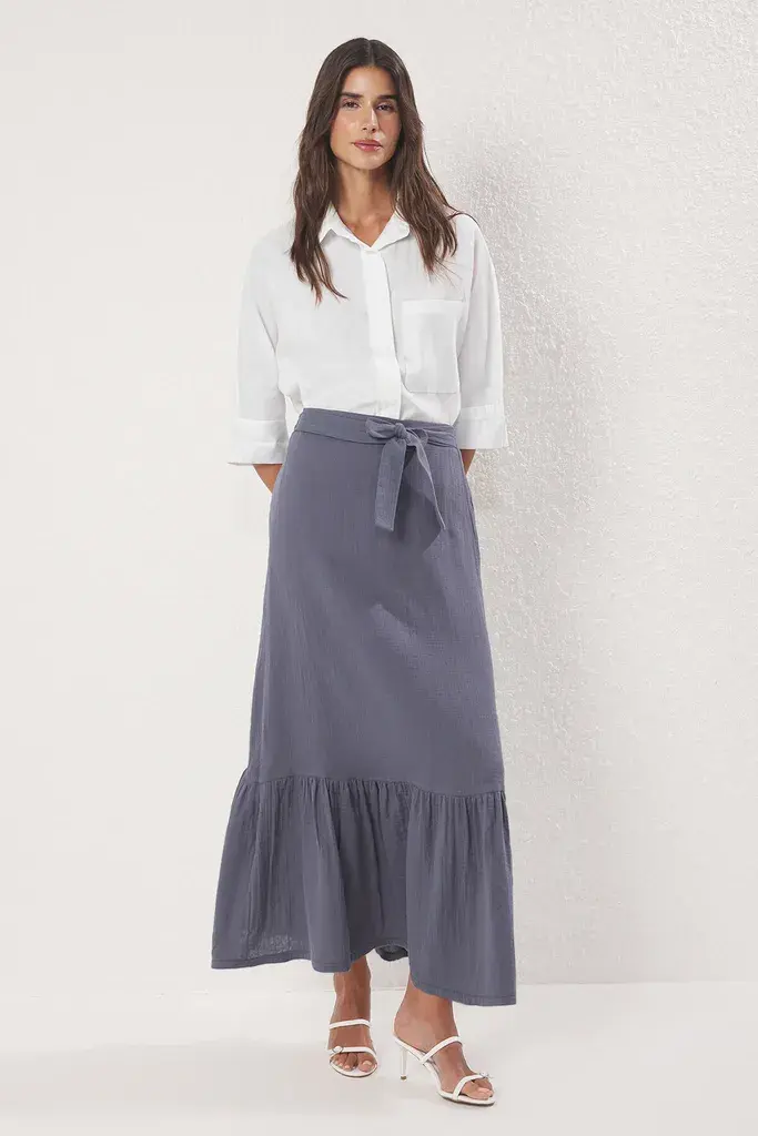 Trendyol Modest Ženska suknja Tctss25Ee00015, Tamnosiva