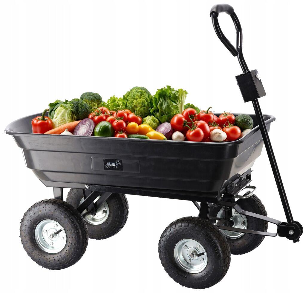 Baštenska/transportna kolica Garden line, 300 kg, 75l, Crna
