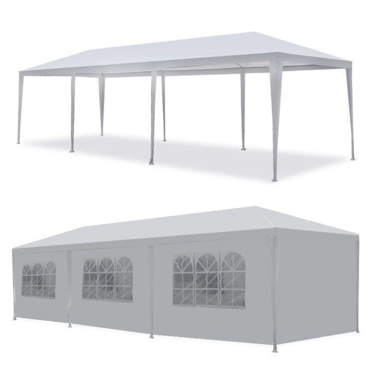 Baštenski šator, 3x9 m, 8 stranica, Beli