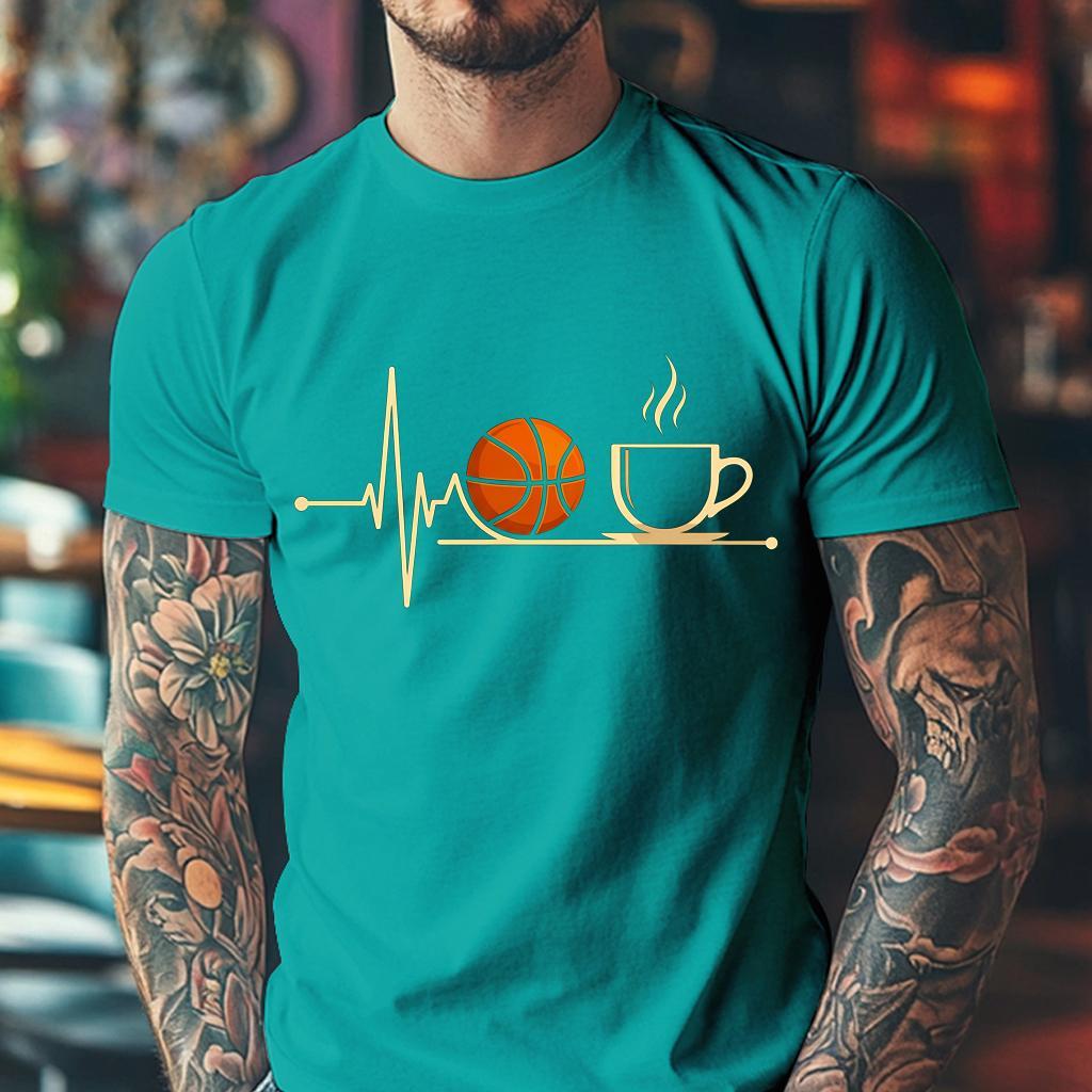 Camiseta Muška majica sa štampanim printom Cam 4010, Tirkizna