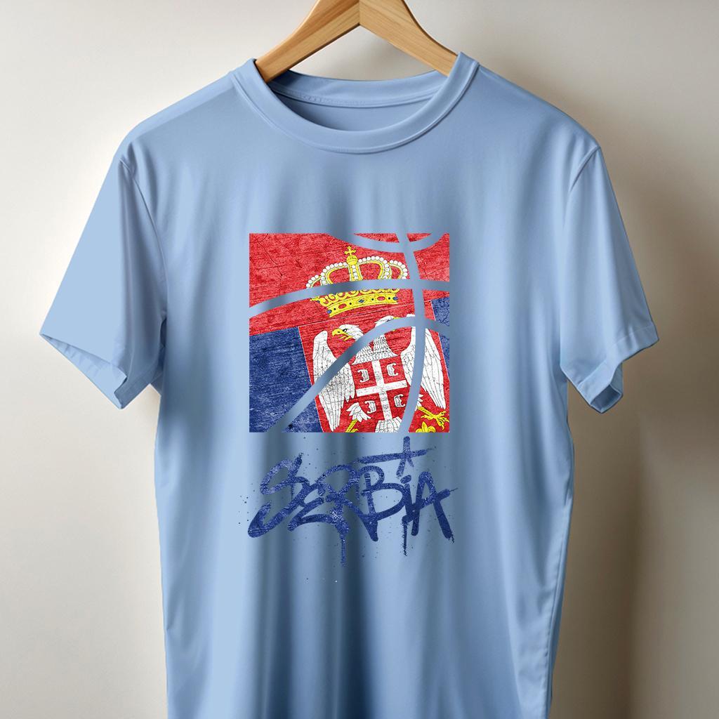 Camiseta Muška majica sa štampanim printom Cam 995, Cijan