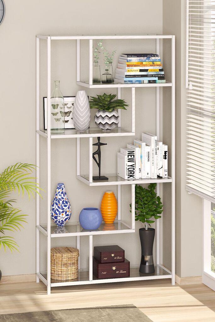 Hanah Home Polica za knjige By-30, 90x172x30 cm, Bela