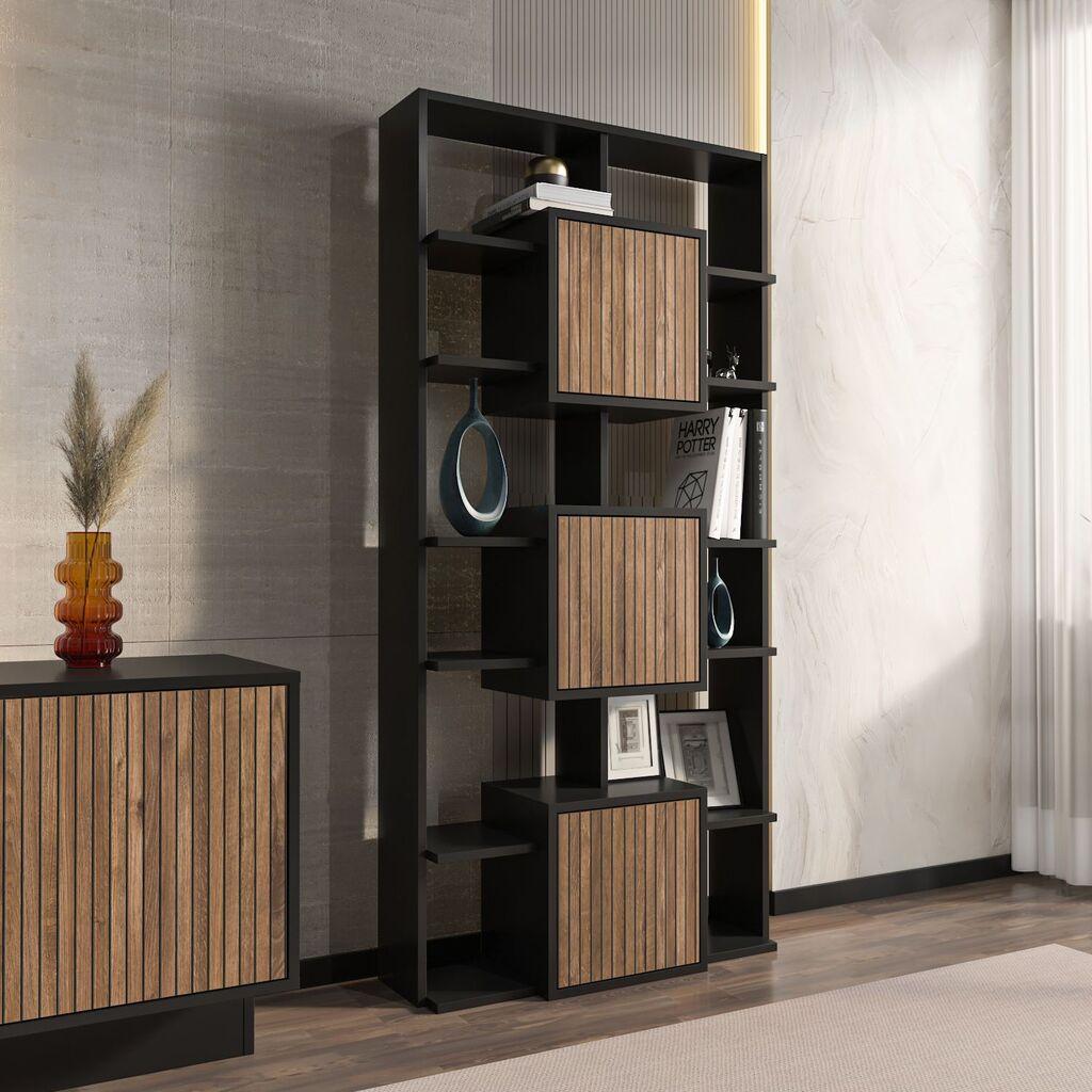 Hanah Home Polica za knjige Monaco, 85x176x20 cm, Crna