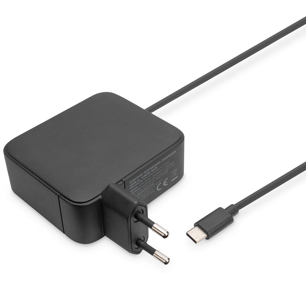Digitus Punjač za mobilni telefon, USB-C, 100W, 1.2m, Crni