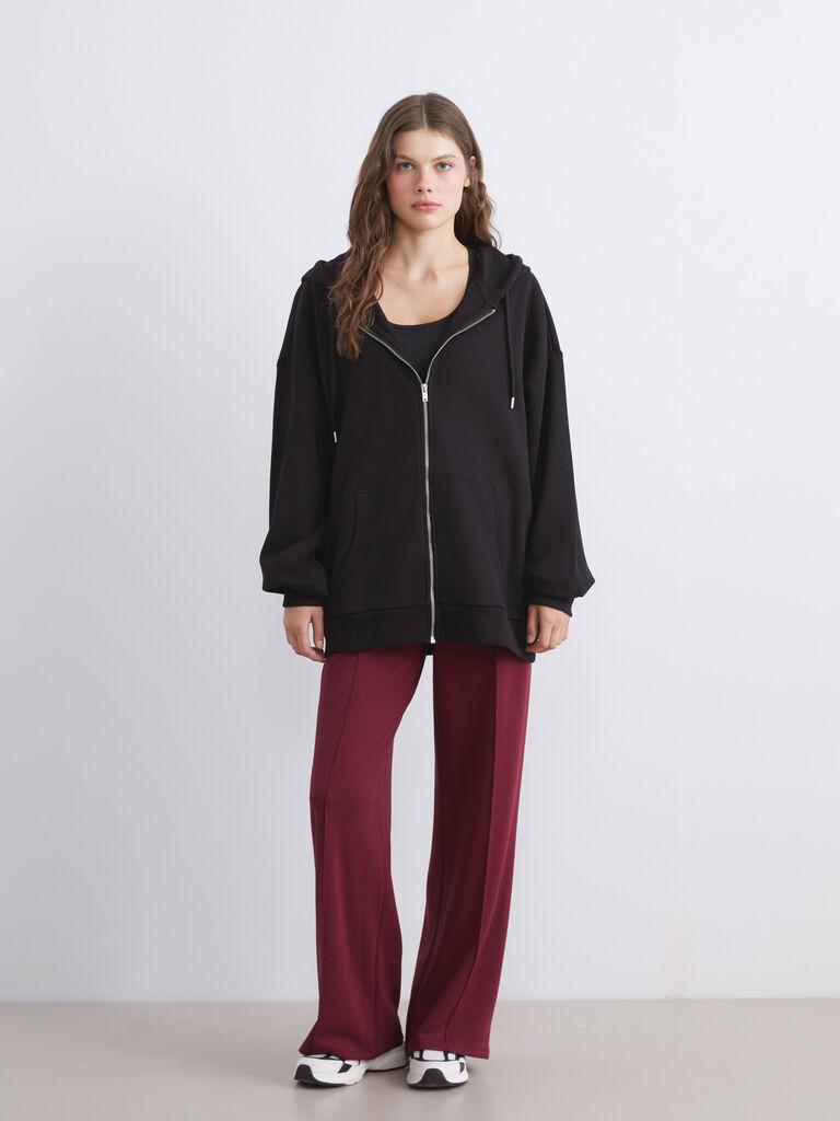 LC Waikiki Ženski duks W54732Z8-CVL, Crni