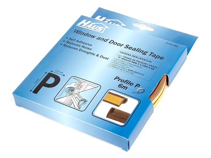HAUS Traka za prozore i vrata P, 9x5.5mm, 6m, Braon