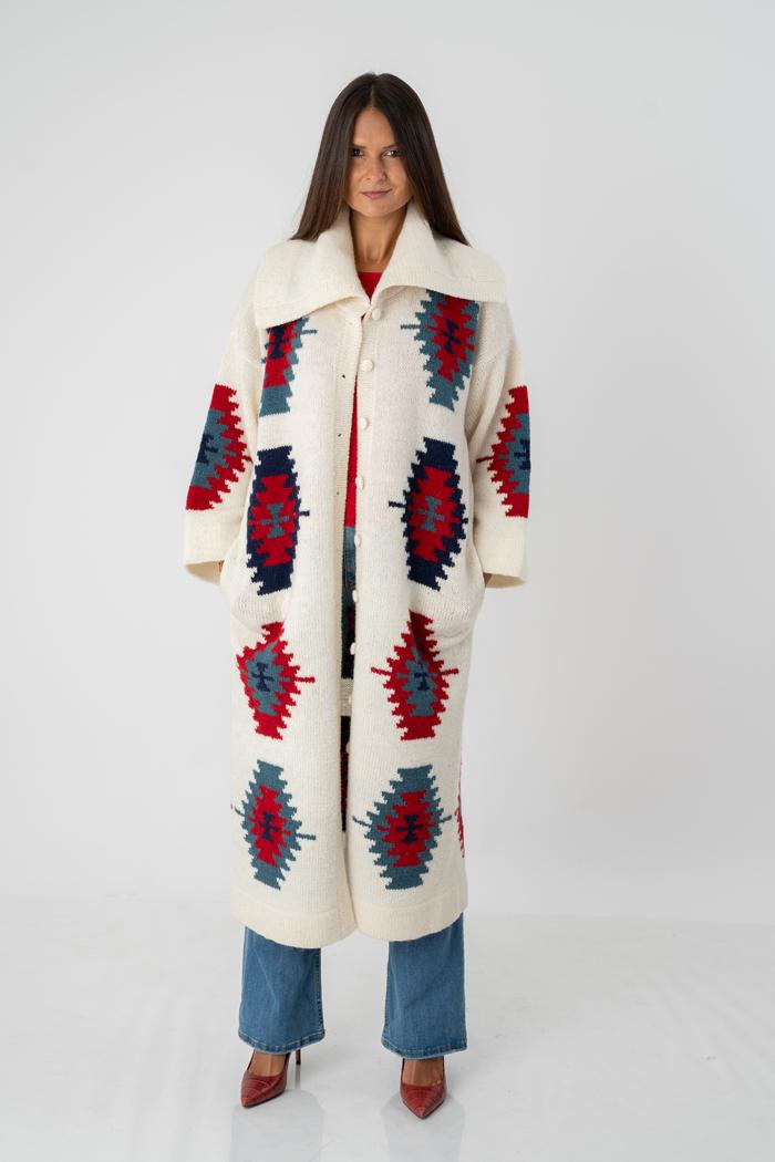 WOOL ART Ženski kardigan 24wj01, Beli