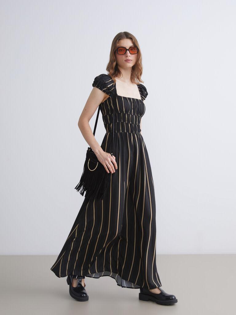 LC Waikiki Ženska haljina S5RC67Z8-LQJ, Duga, Crna