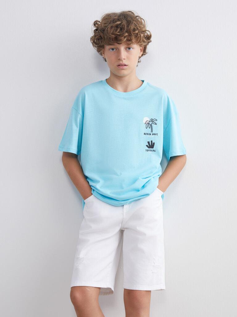 LC Waikiki Majica za dečake kratkih rukava S5Q200Z4-QWT, Plava