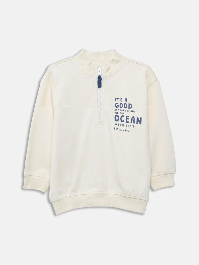 LC Waikiki Duks za dečake S54406Z1-QVK, Zip kragna, Bež