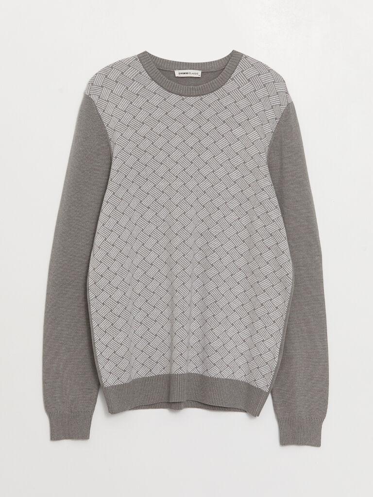 LC Waikiki Muški džemper W32493Z8-DFY, Okrugli izrez, Bež