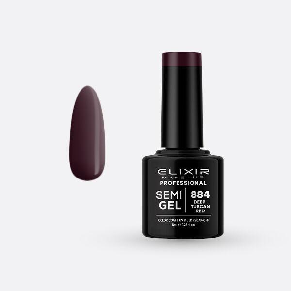 Elixir Gel lak Semi 884, Deep Tuscan Red, 8ml