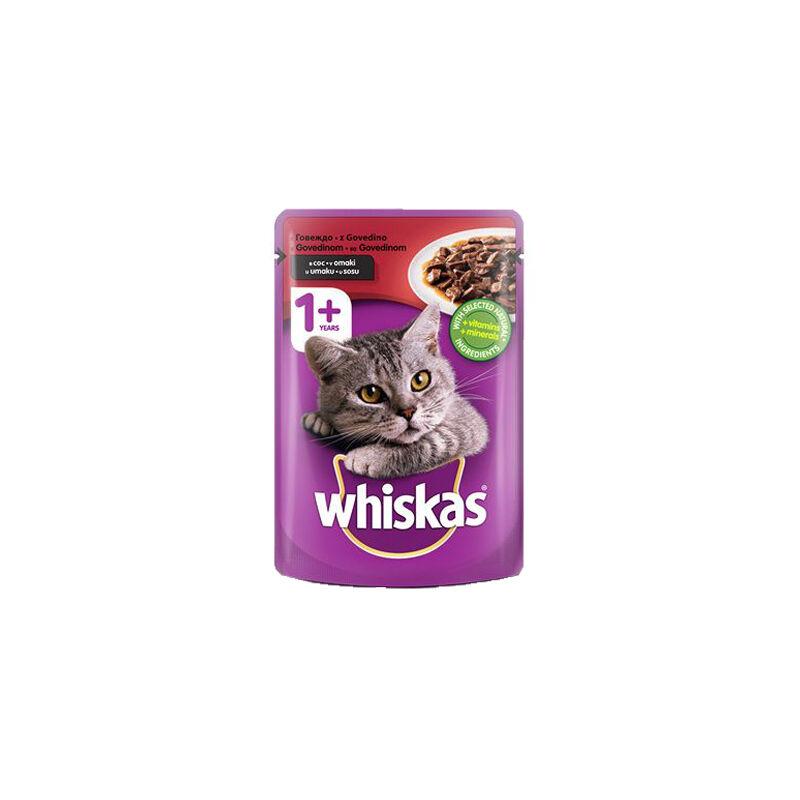Whiskas Vlažna hrana za odrasle mačke Sos govedina, 85g