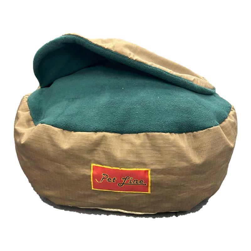 Pet Line Krevet skrivalica za male pse i mačke XS, Braon-zeleni