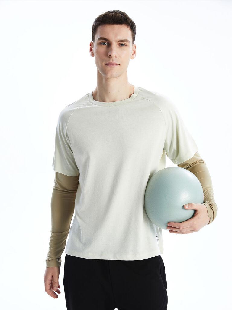 LC Waikiki Muška sportska majica S52614Z8-TG9, Dugi rukavi, Bež