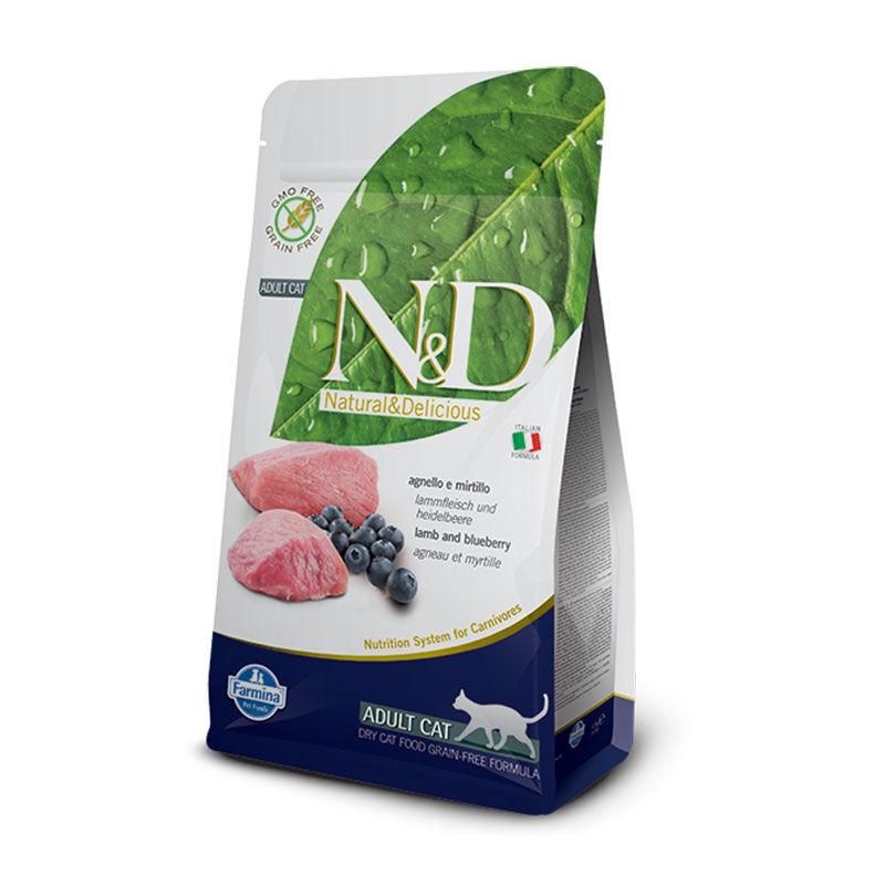 ND Suva hrana za mačke Grain free Jagnjetina i borovnica, 1.5kg