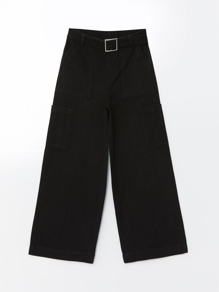 LC Waikiki Pantalone za devojčice S50514Z4-CVL, Kargo, Crna