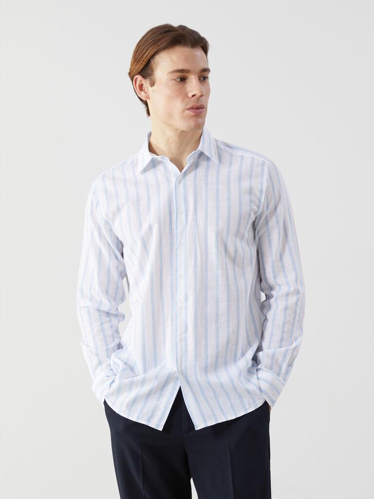 LC Waikiki Muška košulja S5FD73Z8-LEN, Belo-plava