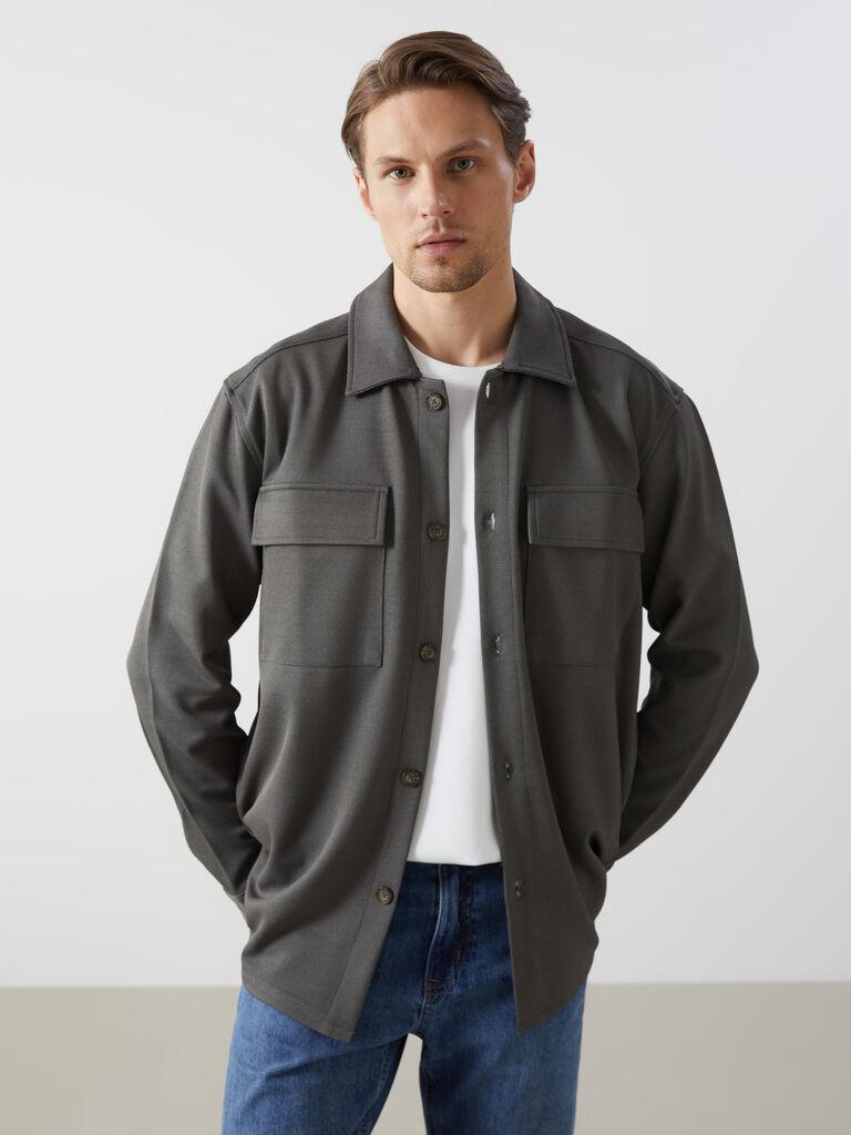 LC Waikiki Muška košulja S59156Z8-SXQ, Tamnosiva