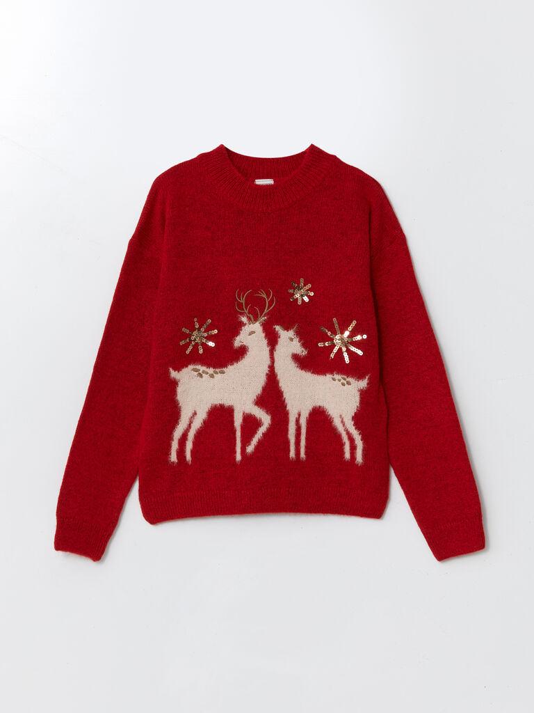 LC Waikiki Džemper za devojčice W4EF29Z4-GZL, Crveni