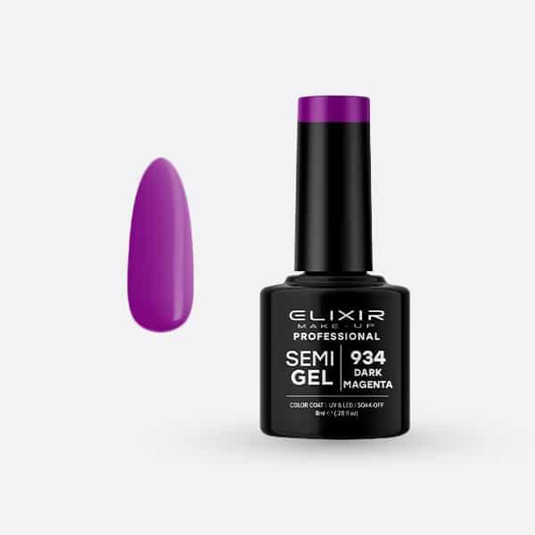 Elixir Gel lak Semi 934, Dark Magenta, 8ml
