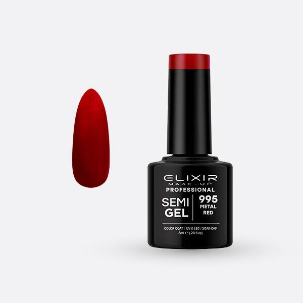 Elixir Gel lak Semi 995, Metal Red, 8ml