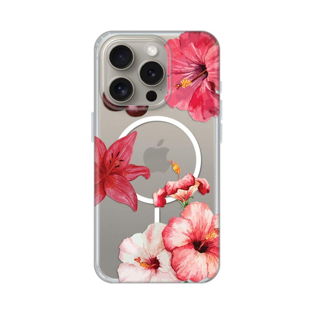 Maska za iPhone 15 Pro 6.1 Magsafe, Hibiscus