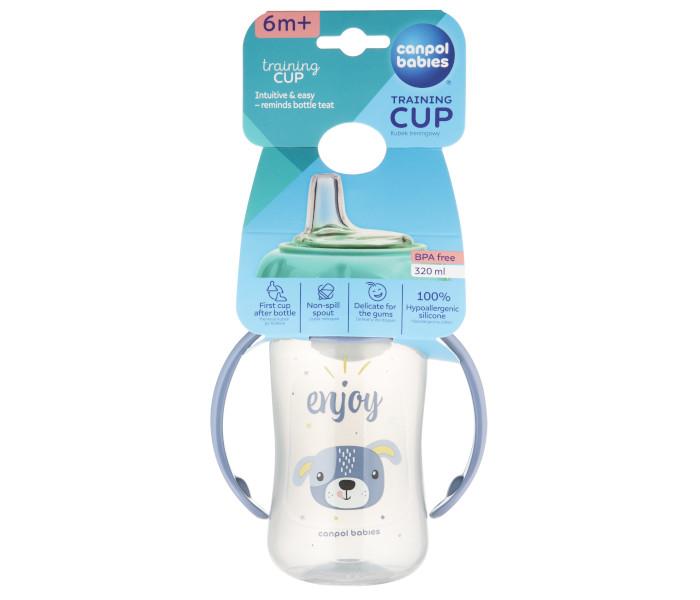 Canpol Babies Flašica za bebe sa kljunom i ručkama, 320 ml, Plava