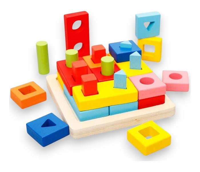 BBO Tabla za slaganje oblika, Edukativna drvena igračka za decu, 24m+