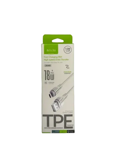 Bavin Kabl CB385, Tip-A na Micro USB, 18W, 1m, Beli