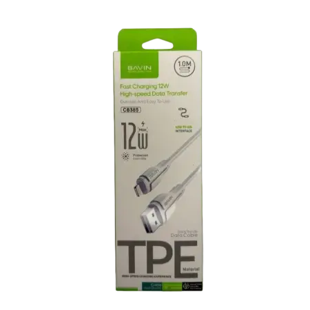 Bavin Kabl CB385, Tip-A na Lightning, 12W, 1m, Beli