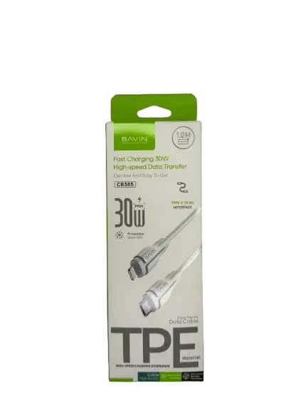 Bavin Kabl CB385-PD, Tip-C na Lightning, 30W, 1m, Beli