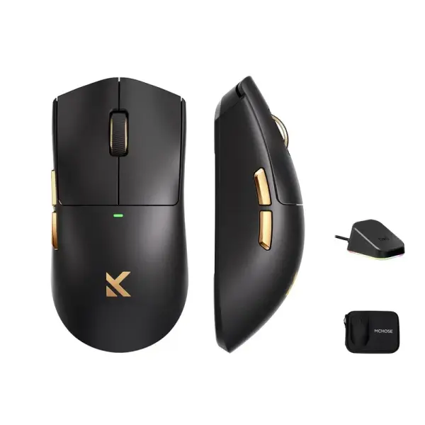 Mchose Bežični gaming miš K7 Ultra Lightweight, 42000 DPI, Crni
