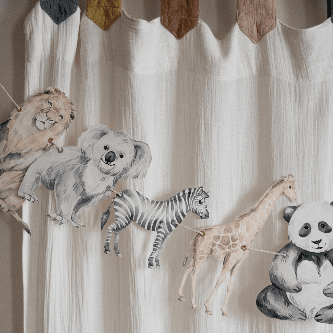 It's a moms world Girlanda za dečiju sobu Divlje životinje