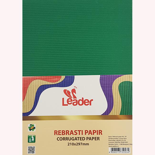 Rebrasti papir A4, Zeleni