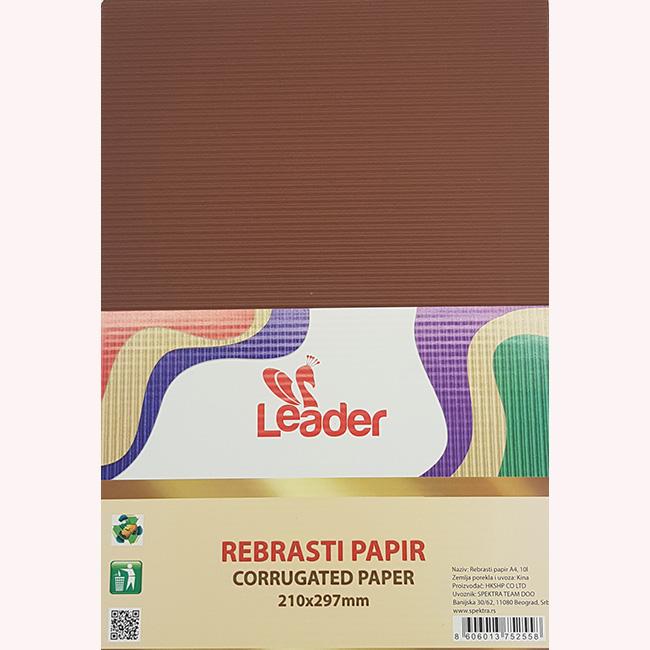 Rebrasti papir A4, Braon