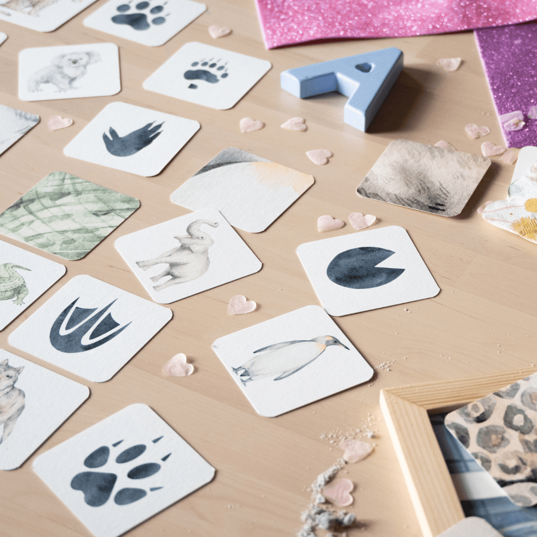 It's a moms world Set Edukativnih kartica za decu Divlje životinje, otisci i šare