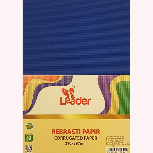 Rebrasti papir A4, Plavi